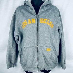 Blue Marlin “Los Angeles” Gray Hoodie Sweatshirt w/ Gold Felt Letters